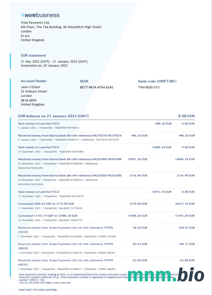 United Kingdom Weststein Bank excel